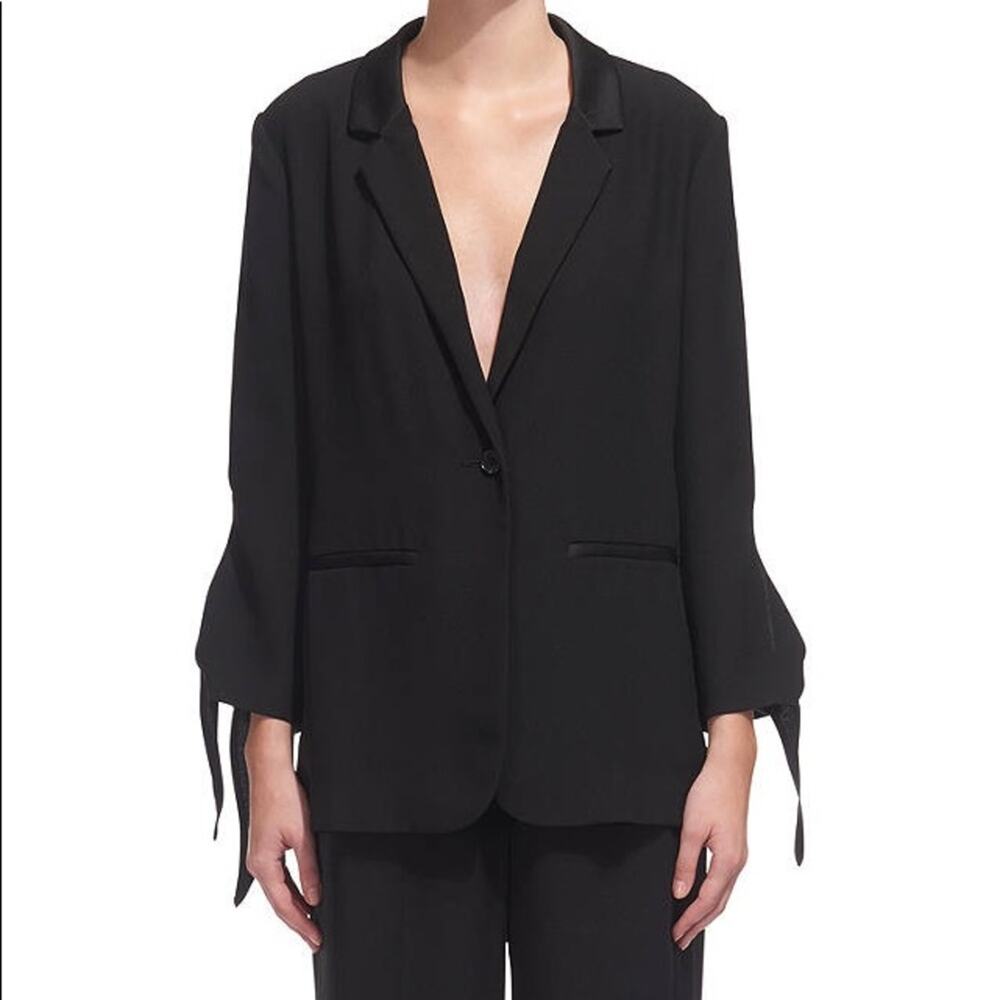 WHISTLES Satin Tie Cuff Jacket NWT 4